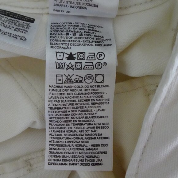 Levi's Utility Pants Jeans Men's 42x32 Off White Ivory Denim Tapered Pockets - Picture 12 of 12